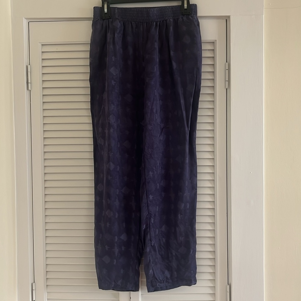Callahan Jade Silky Pants L Navy Blue Cupro Tencel